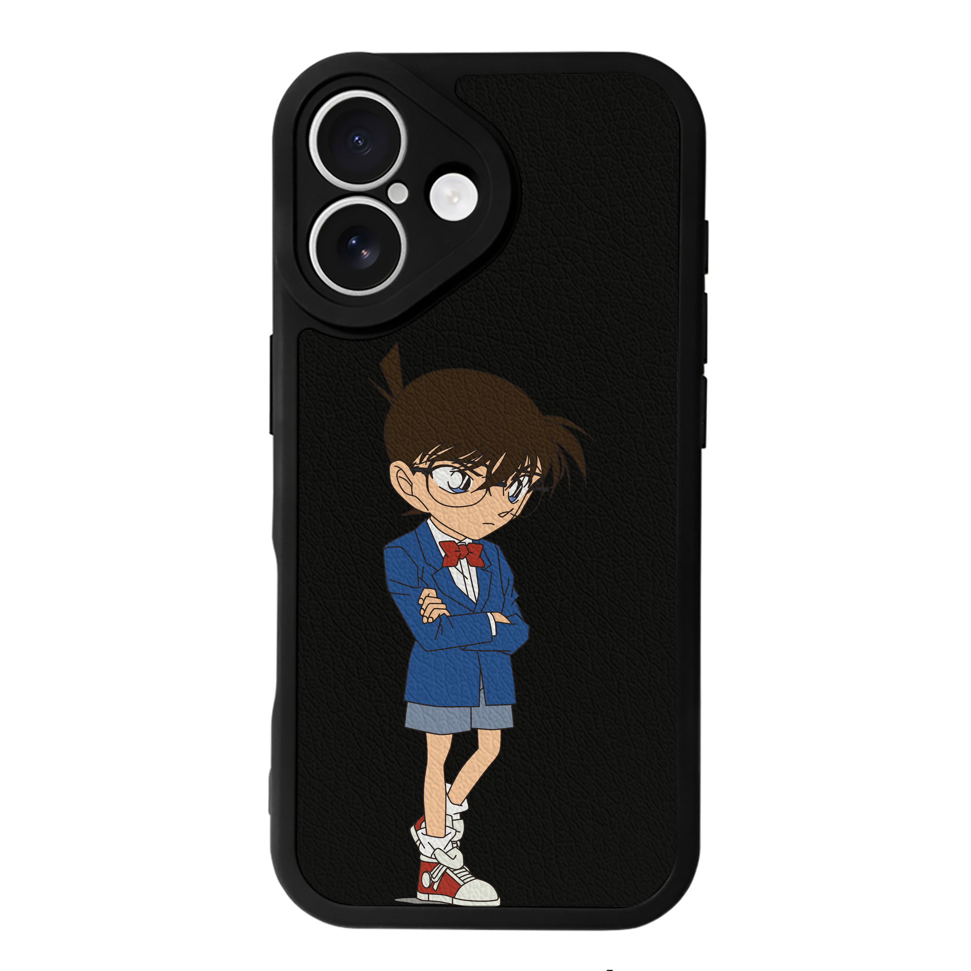 （画像用） 名探偵コナン 江戸川 コナン Detective Conan Conan Edogawa 【iPhone 16シリーズ対応】シリコンスマホケース（レザー調） 材質：シリコン